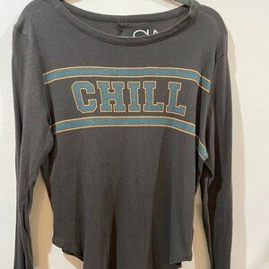 Chaser Brand "CHILL" Long Sleeve Graphic Tee Size Medium